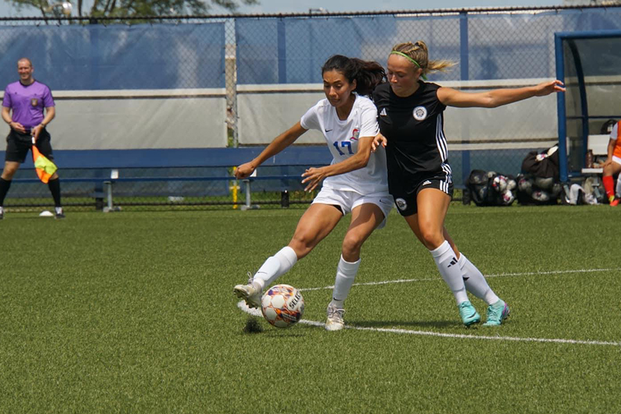 The Madison College women’s soccer team prepared for the upcoming season with a scrimmage against Edgewood College.