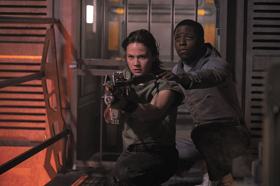 Cailee Spaeny, left, as Rain and David Jonsson as Andy in "Alien: Romulus." (Murray Close/20th Century Studios/Tribune News Service)