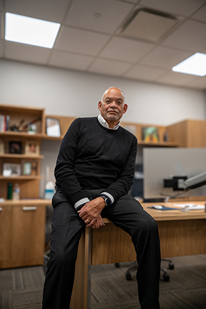 Madison College President Dr. Jack Daniels, III, is pictured in his office. (Jack Liska-Verdu)