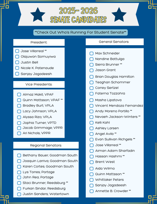 2025-2026 Student Senate Ballot Revealed